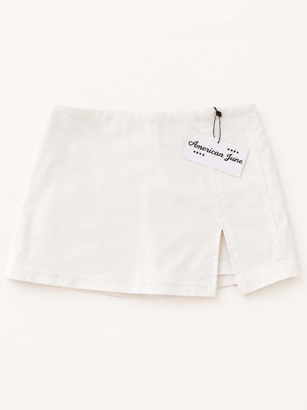 American June White Wrap-Front Mini Skort NWT Size S